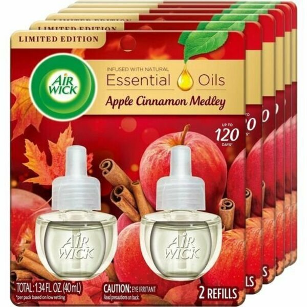 Reckitt Benckiser Scented Oil Refill, Apple Cinnamon, .67oz, CL, 6PK RAC95499CT